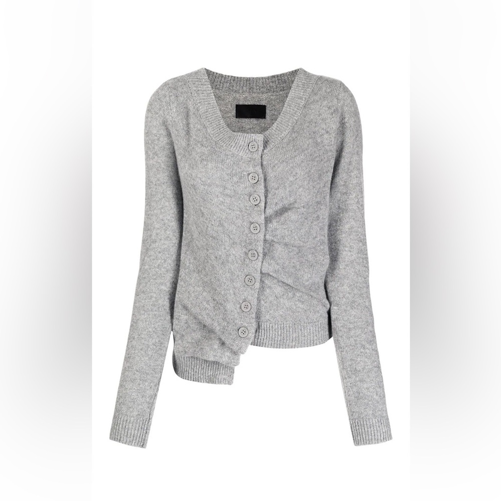 RtA Asymmetric Button-Down Cashmere Cardigan – Small